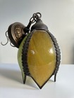 Vintage Panel Slag Glass Stained Hanging Pendant Flower Lamp Tulip Small Read