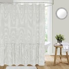 Farmhouse Ruffle Shower Curtain gray Striped Patchwork coutry And Shabby Grey