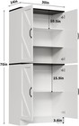 70  Kitchen Pantry Cabinet  Farmhouse Tall Pantry Storage Wood Cupboard Locker 