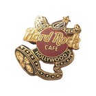 Hard Rock Cafe Hollywood Sparkle Red Logo Sunglasses   Film Reel Gold Trim Pin