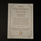 Super Products Inc  2025 Pieces Of The Past Inventors Thomas Edison  502 Relic