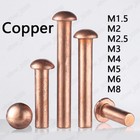 Pure Copper Round Head Rivets M1 5 M2 M2 5 M3 M4 M5 M6 M8