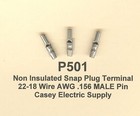 100 Non Insulated Snap Plug Terminal 50 Male   50 Female  22-18 Wire Gauge  156