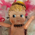 Vintage Japan Doll Strung Arms Cane Plastic Celluloid Flapper Dancer New Years