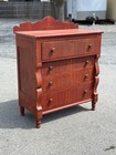 Antique Paint Decorated Red Sheraton Dresser Chest Of Drawers York Pa 1830