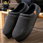 Men Memory Foam Corduroy House Slippers Non Slip Winter Comfort Shoes Slide Gift