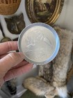 Vintage Midcentury Aluminum Crane Coasters Set Of 6 Bird Embossed 3   