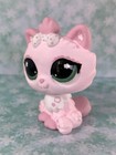 Lps Littlest Pet Shop Custom Pink Bow Cat Hand Painted Ooak Art