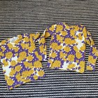 Mini Rodini Girls Organic Cotton 3p Yellow Purple Floral Short Long Set 10 11y
