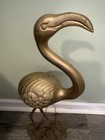 Vintage Solid Brass Flamingo Bird Statue Figure 22  India