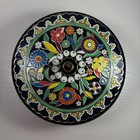 Vintage Daher Floral Tin Container England Round Lidded Trinket Box