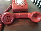 Vintage Bell System Western Electric Red Rotary Dial Desk Telephone Phone At t