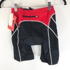 Tyr Womens 8 Inch Tri Shorts Triathlon Padded Grippers Black Red S