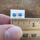 Native American Navajo Denim Lapis Dot Stud Earrings Zuni Stunning  a