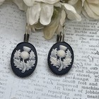 Dainty Thistle Irish Scottish Bronze Boutique Celtic Wire Cameo Earrings Wedding