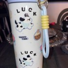 Happy Puppy  Water Drinking Bottle Beige   Blue Tumbler New In Box Free Shipping