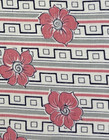 Vintage 1930 s - 1940s Feedsack Fabric Piece 9x11    Pink And Gray Floral