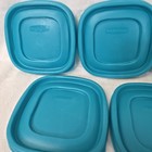 Rubbermaid Easy Find 7j58 Replacement Lids Only Turquoise Lot Of 5 