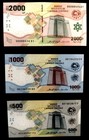          Central African States New Design 3 Note Set 500 1000  2000 Francs Unc  lot