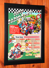 1992 Super Mario Kart Vintage Snes Rare Small Promo Poster   Ad Page Framed