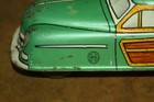Vintage 50 s Marx Tin Litho Wind Up Green Woody Station Wagon Toy Car - Works
