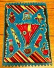 Vintage Tobacco Felt Native American Indian 5 1 2  8 3 4  Hammock Rug Patch