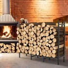 4ft Firewood Rack Holder For Fireplace Wood Storage Adjustable Stacker Stand