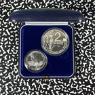1992 Israel 2x Coin Proof Set Lot b2917 Silver  With Case   C o a 