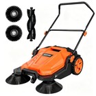 Walk-behind Floor Sweeper  25 6 In Sweeping Width  Outdoor Hand Push Sweeper 