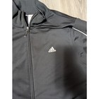 Adidas Black Full Zip Tricot Track Jacket White Piping Bottom 3 Stripes
