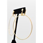 Vintage Dangle Clip Earrings Lightweight Gold Tone Large Round Nos 1980s Bina4