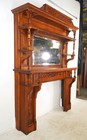 1890s Neoclassical Oversized Carved Cherry Wood Fireplace Mantel
