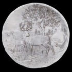 Wendell August Forge Hammered Aluminum Trinket Dish Wildlife Deer Coaster Vtg