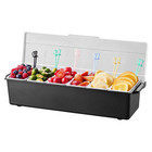 Chilled Condiment Server  6-compartment Ice Cooled Tray  Garnish Bar Caddy With