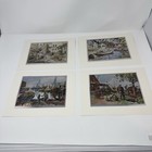 Set Of 4 Vintage Gold Foil Etching Art By Lionel Barrymore