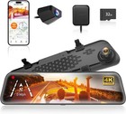 Wolfbox G840pro V02 Mirror Dash Cam Imx678 5 8ghz Wifi Gps w 4a Acc Hardwire Kit