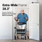 Helavo Bariatric Upright Walker  Flat-free Solid Rubber Tires  500 Lbs Capacity