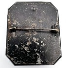 Antique Onyx Black Molded Glass Cameo Brooch Pin