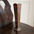 19thc French Antique Wooden Marquetry Inlay Vase Floral Victorian 8 5in