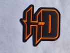 Harley-davidson Hd Words Logo Embroidered Patch Black   Orange Iron-on 2 65 