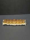 Vintage Cherub Angel Filigree Vanity Lipstick Holder Gold Colored 7 Slots Beauty