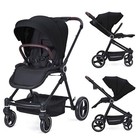 Convertible Newborn-toddler Stroller W reversible Seat  1-hand Fold  Canopy