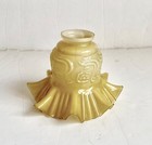Vintage Amber Tulip Glass Shade Fluted Ruffled Table Lamp Ceiling Light Fan