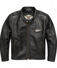 Harley-davidson Men   s Medium Black Leather Motorcycle Jacket Embossed Logo