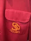 Vintage Rare 1950s Usc Chain Stitched Gabardine Loop Collar Shirt Xl