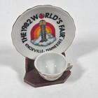 1982 Knoxville Tennessee World s Fair 3 Piece Teacup   Saucer Set W  Stand Japan