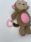 Child Of Mine Carters Monkey Plush Pink Dots 10  Rattle Crinkle Teether 2015 