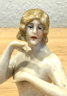 Antique Germany 7277 Flapper Woman Girl 2 5  Porcelain Pin Cushion Half Doll