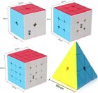 4 Pack Speed Cube Set  Speed Cube 2x2 3x3 4x4   Pyramid Magic Cubes Brain Teaser