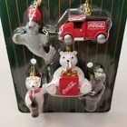 Coca-cola 1998 5 Piece Ornament Set Truck Polar Bear Etc Trim-a-tree Collection 